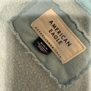 American Eagle Light Blue Full Zip Hoodie
